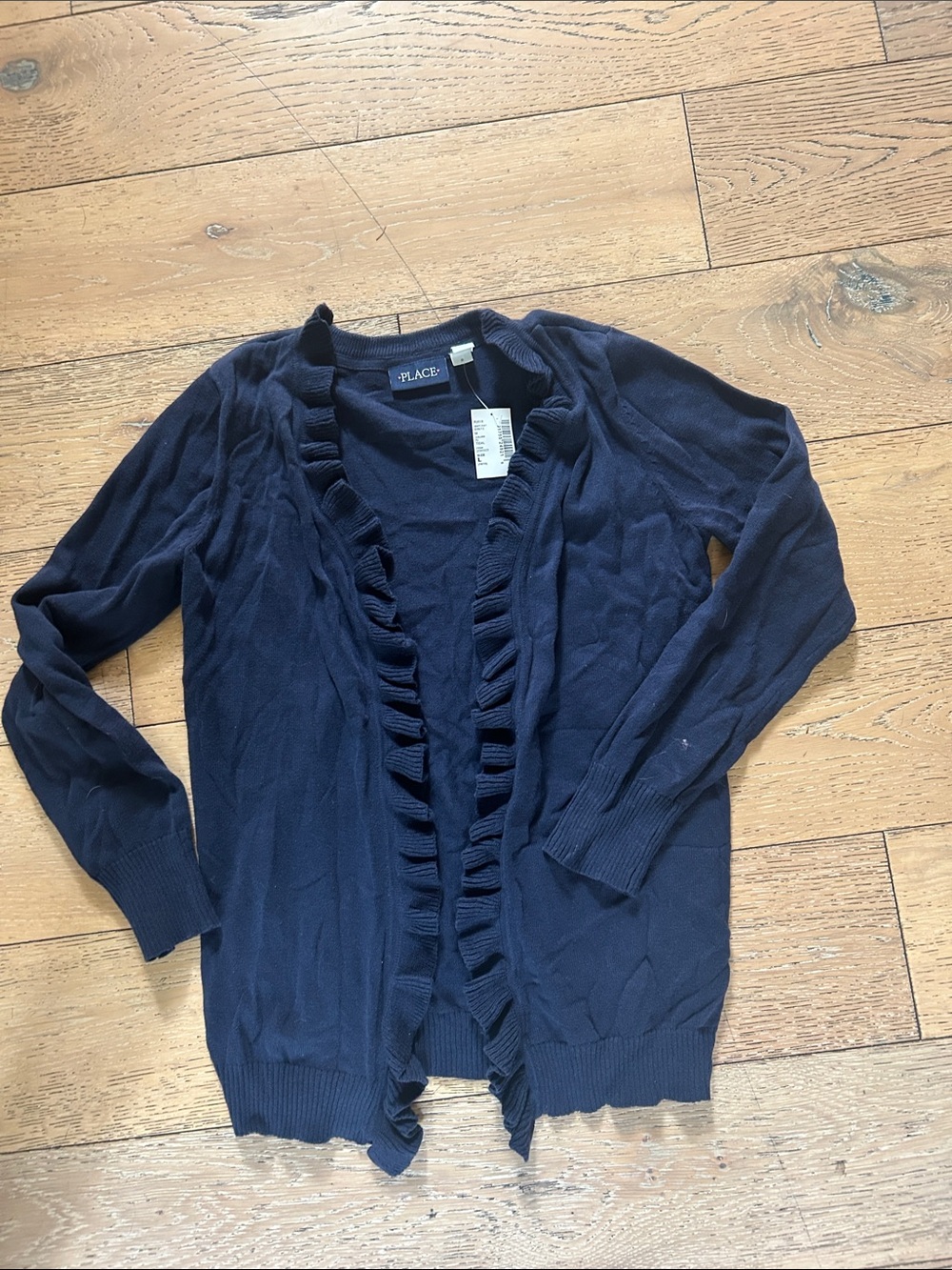 The Children's Place Navy Ruffle-Front Cardigan